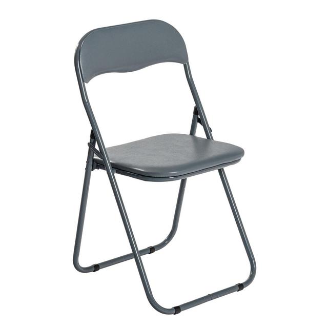 Coloured Padded Folding Chair Yaheetech Seat Finish: Grey on Productcaster.