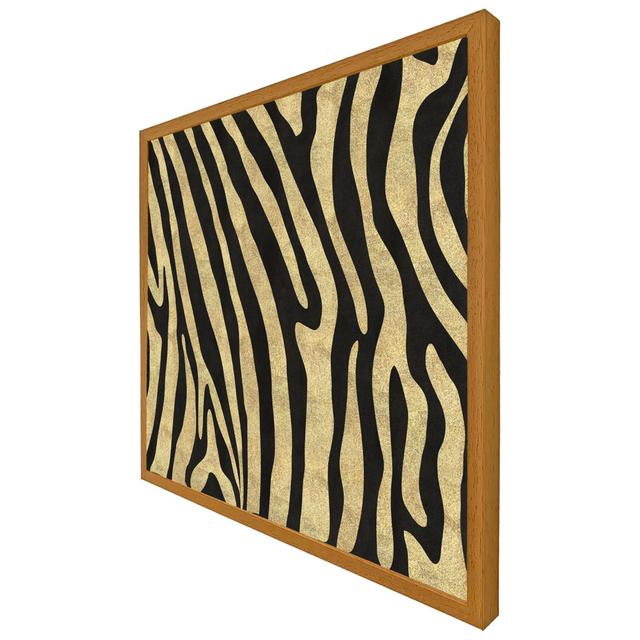 Gilgo Golden Zebra - Single Picture Frame Art Prints Latitude Run Size: 41cm H x 41cm W x 4cm D, Frame Colour: Black Framed on Productcaster.