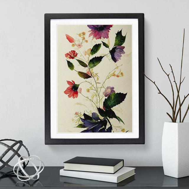 Pretty Flowers No.1 - Picture Frame Painting Marlow Home Co. Frame Colour: Black Framed, Size: 46cm H x 34cm W x 2cm D on Productcaster.