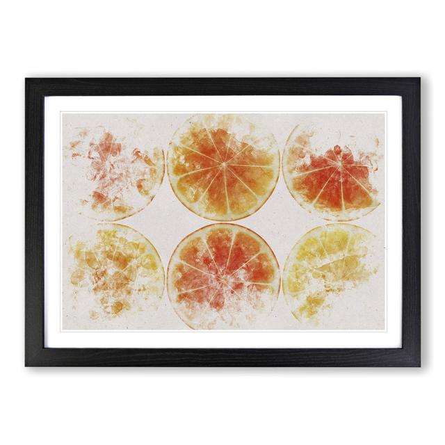 Orange Fruit Slices - Picture Frame Painting East Urban Home Size: 36cm H x 48cm W x 2cm D, Frame Option: Black Framed on Productcaster.