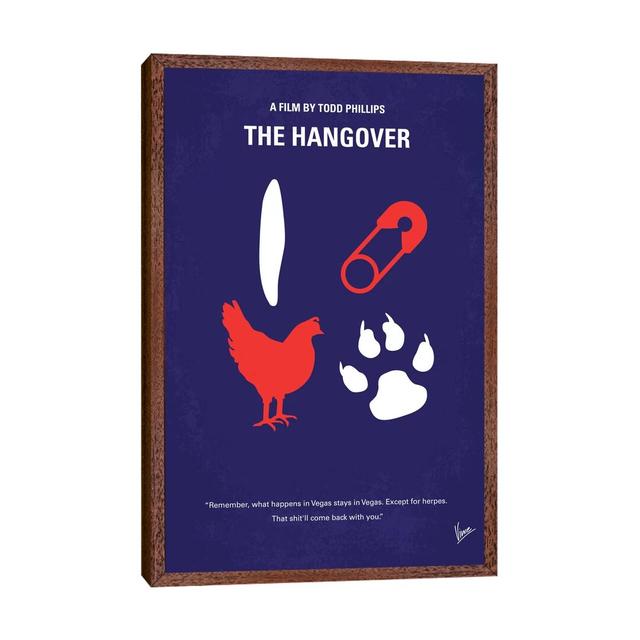 The Hangover Minimal Movie Poster Happy Larry Size: 66.04cm H x 45.72cm W x 3.81cm D, Format: Classic Brown Wood Framed on Productcaster.