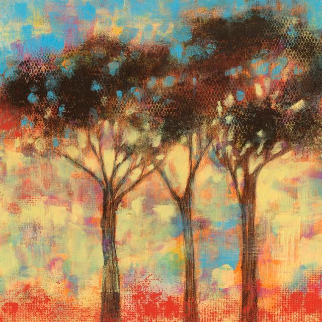 Kaleidoscope Trees I By Jennifer Goldberger - Wrapped Canvas Painting Print ClassicLiving Size: 91cm H x 91cm W x 3.8cm D on Productcaster.