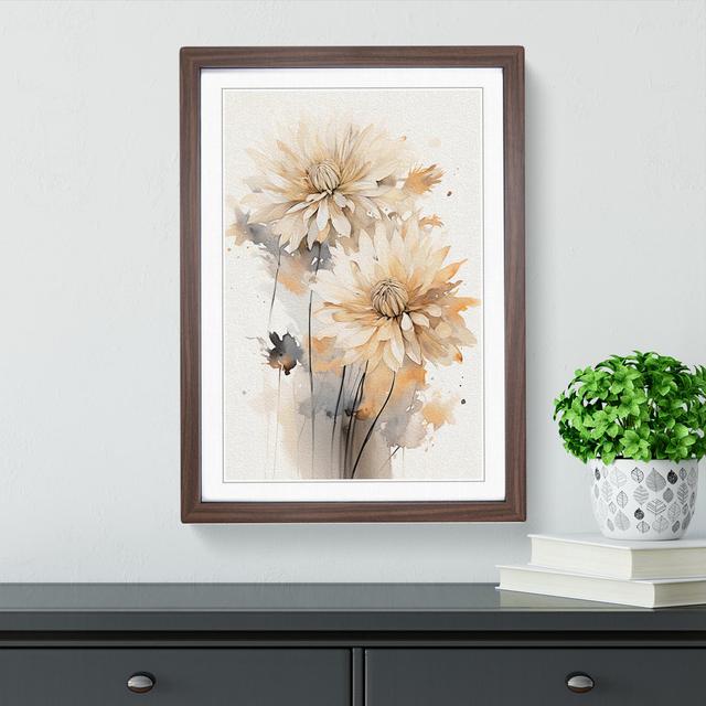 Chrysanthemums Gestural No.2 - Single Picture Frame Print on Wood Marlow Home Co. Size: 34cm H x 25cm W x 2cm D, Format: Walnut Framed on Productcaster.