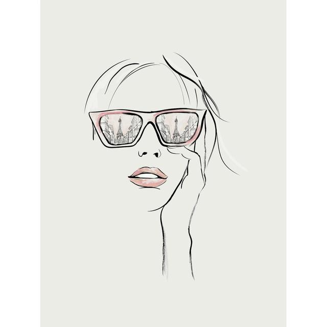 Paris Sunglasses - Wrapped Canvas Painting Canora Grey Size: 122cm H x 81cm W x 3.8cm D on Productcaster.