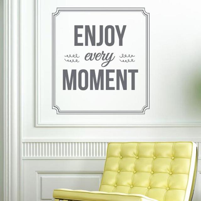 Enjoy Every Moment Wall Sticker East Urban Home Size: Large, Colour: Bright Yellow on Productcaster.