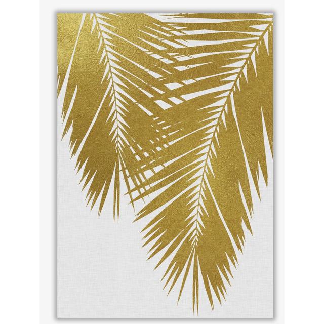 'Palm Leaf II' Graphic Art in Gold East Urban Home Format: No Frame, Size: 85 cm H x 60 cm W x 1 cm D on Productcaster.