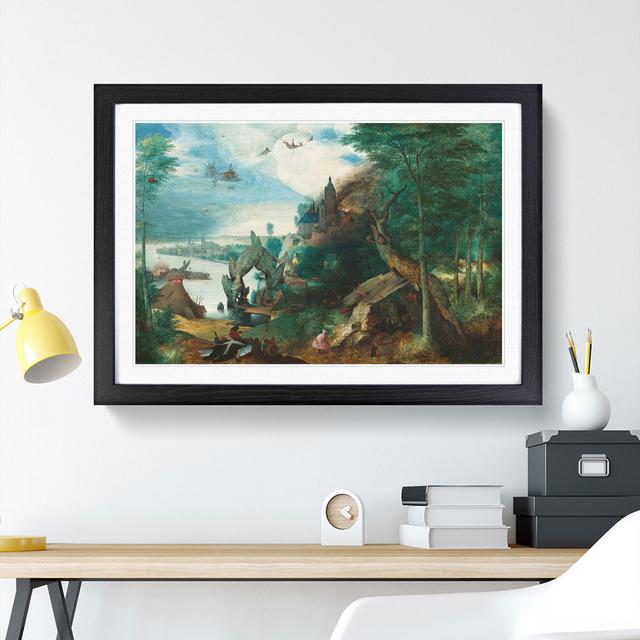 The Temptation of Saint Anthony by Pieter Bruegel the Elder - Picture Frame Painting East Urban Home Size: 48cm H x 65cm W x 2cm D, Frame Option: Blac on Productcaster.