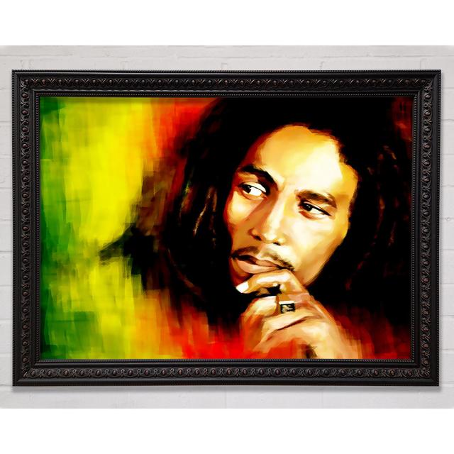 Bob Marley Red Yellow Green - Print Bright Star Size: 21cm H x 29.7cm W on Productcaster.