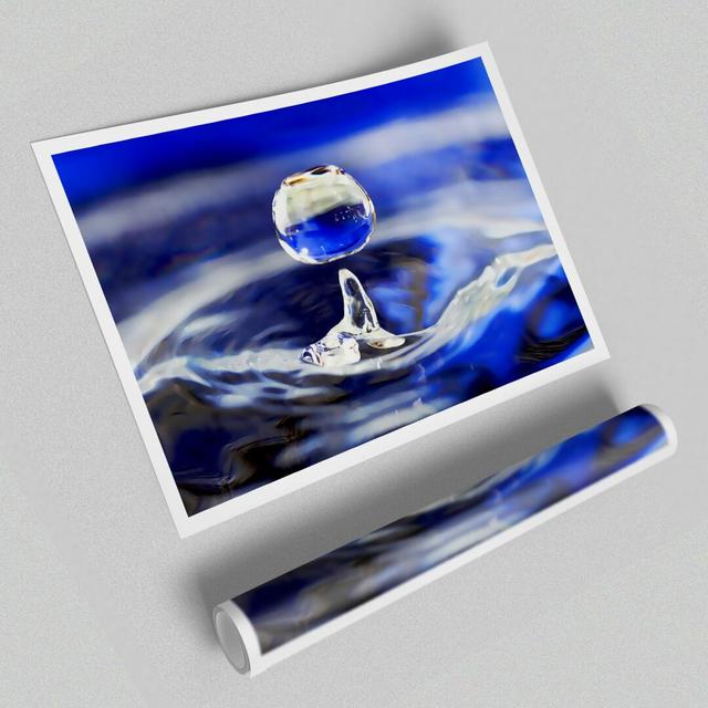 Blue Water Droplet - Graphic Art Print on Paper East Urban Home Size: 42 cm H x 59.4 cm W on Productcaster.