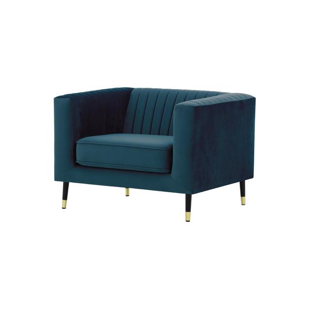 Clevenger 102Cm Wide Tufted Velvet Armchair Fairmont Park Upholstery Colour: Blue on Productcaster.