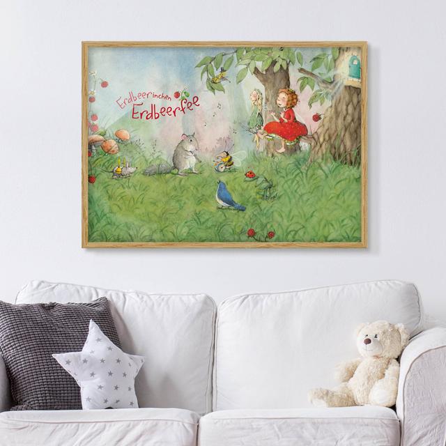 Strawberry Fairy - Making Music Together - Picture Frame Graphic Art Bilderwelten Frame Option: Brown Framed, Size: 30cm H x 40cm W x 2cm D on Productcaster.