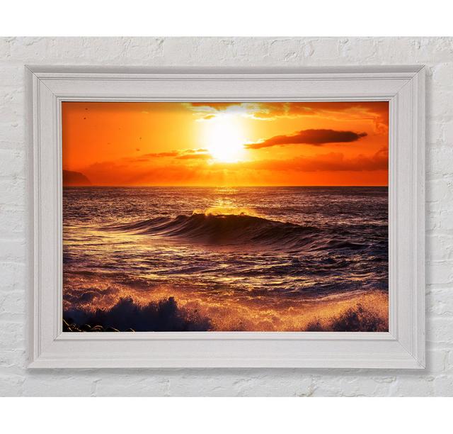 Sun Blaze Waves Framed Print Highland Dunes Size: 42.1cm H x 59.7cm W on Productcaster.