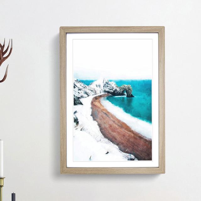 Durdle Door Cliffs in Wareham Abstract - Picture Frame Painting Print East Urban Home Size: 33cm H x 24cm W x 2cm D, Frame Option: Oak Framed on Productcaster.