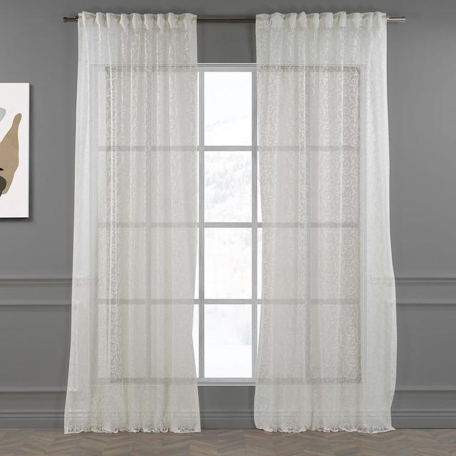 Gardinen-Set mit Schlaufenspitze, transparent (Set of 2) Lilijan Home & Curtain Panel-Größe: 280 cm B x 500 cm T, Farbe: Creme on Productcaster.