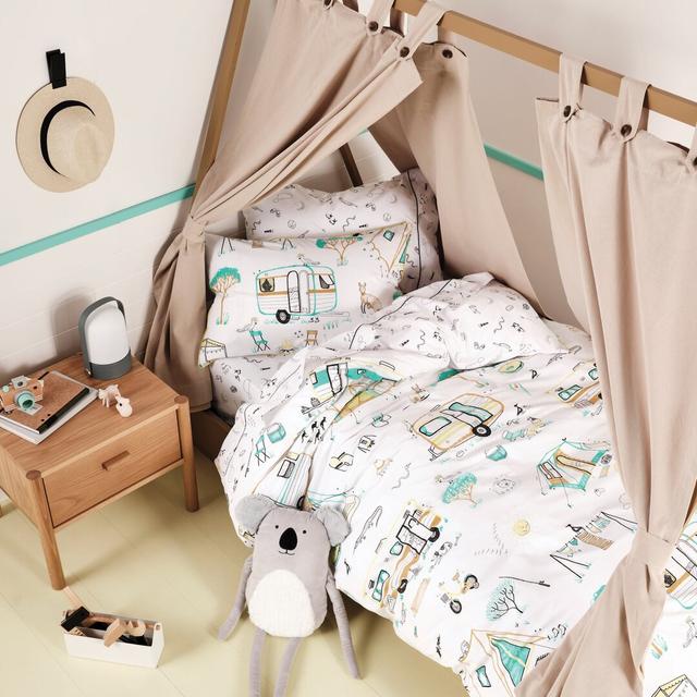 Down By The River Cotton Abstract Duvet Cover Set with Pillowcases Linen House Kids Size: Single Duvet Cover + 1 Standard Pillowcase on Productcaster.