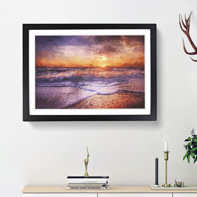 Sunset upon the Beach in Denmark in Abstract - Picture Frame Graphic Art Print East Urban Home Frame Option: Black Framed, Size: 48cm H x 65cm W x 2cm on Productcaster.