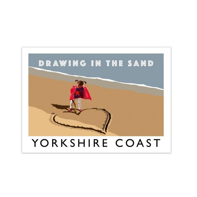 Drawing in The Sand Yorkshire Coast by Richard O'Neill - Unframed Graphic Art Print on Paper 17 Stories Size: 594 cm H x 81.4 cm W x 3 cm D on Productcaster.