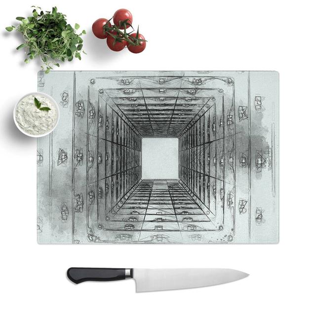 Tempered Glass Sketching the Architecture Vol.34 Chopping Board East Urban Home Size: 39 cm W x 28.5 cm L on Productcaster.