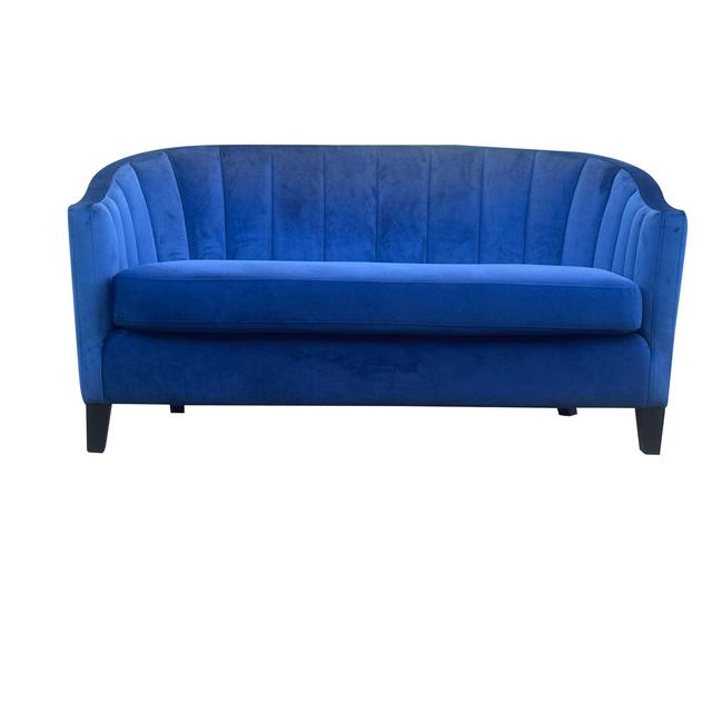 Leopard Print Velvet 2 Seater Sofa Fairmont Park Fabric: Blue Velvet on Productcaster.