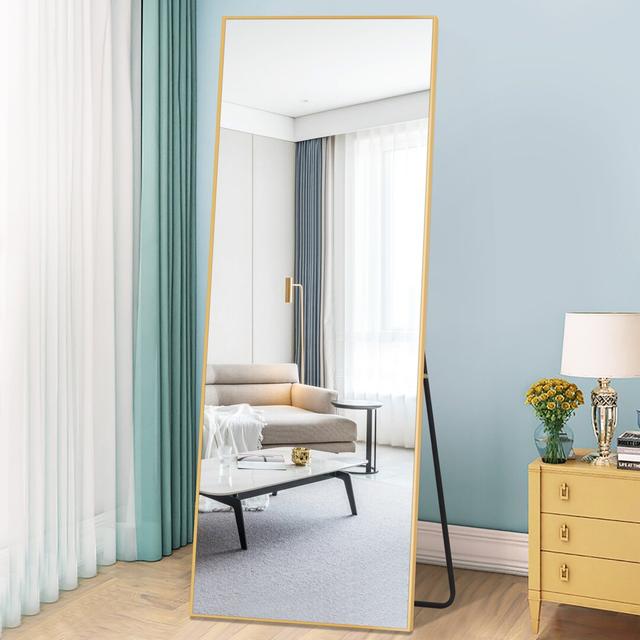 Calero Full Length Mirror Blue Elephant Finish: Gold on Productcaster.