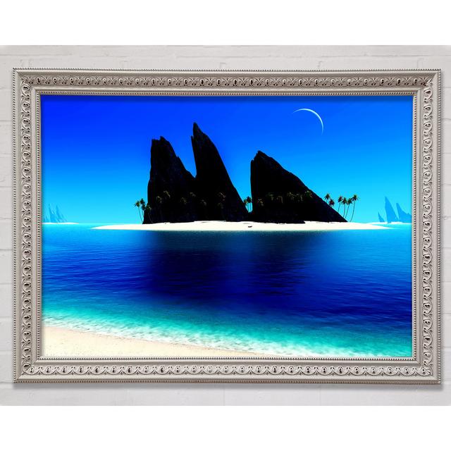 Paradise Island Under The Moon - Single Picture Frame Art Prints Bright Star Size: 59.7cm H x 84.1cm W on Productcaster.