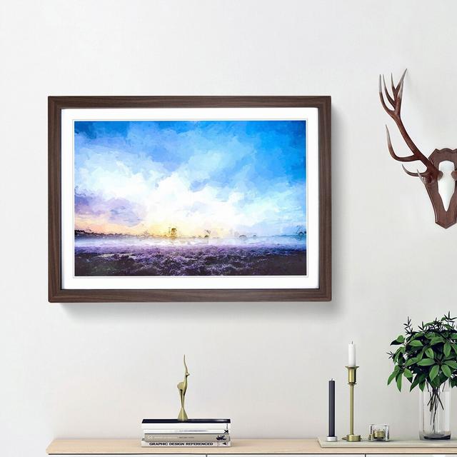 Field of Heather in the Netherlands - Picture Frame Graphic Art Print East Urban Home Size: 60cm H x 91cm W x 2cm D, Frame Option: Walnut on Productcaster.