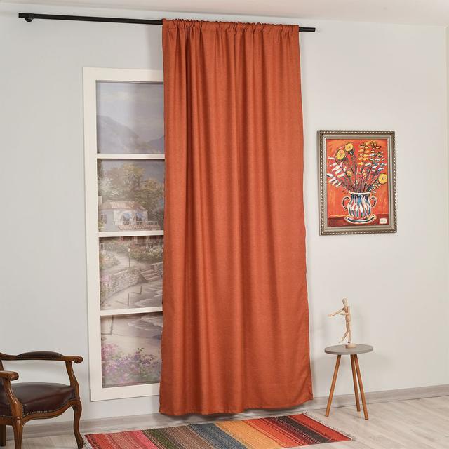 Thermo-Vorhang mit Schlaufen (1 Stück), blickdicht Lilijan Home & Curtain Panel-Größe: Breite: 280 cm; Abhängehöhe: 175 cm, Farbe: Ziegelrot on Productcaster.