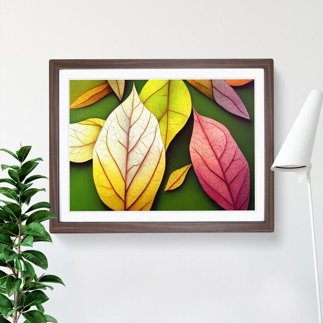 Selection of Leaves - Picture Frame Graphic Art 17 Stories Frame Colour: Walnut , Size: 46cm H x 64cm W x 2cm D on Productcaster.