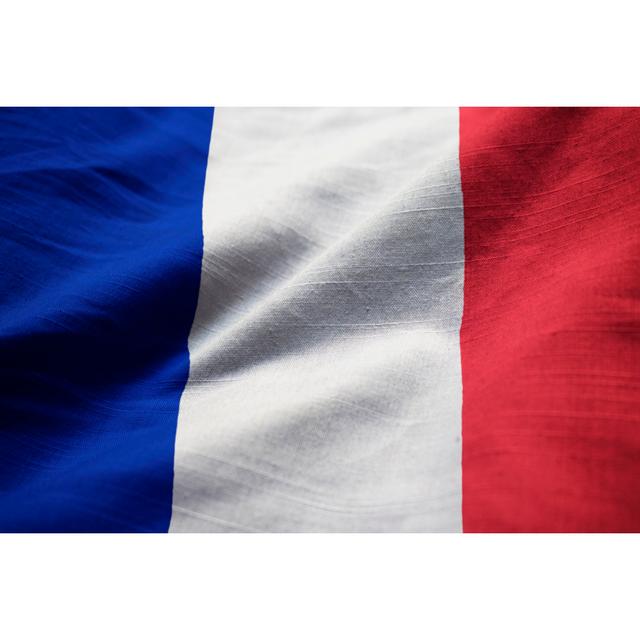 Closeup Of Ruffled France Flag - Wrapped Canvas Print Borough Wharf Size: 81cm H x 122cm W x 3.8cm D on Productcaster.