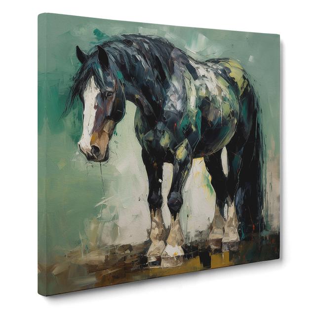 Shire Horse Abstract Expressionism - No Frame Print Natur Pur Size: 50cm H x 50cm W x 3cm D on Productcaster.