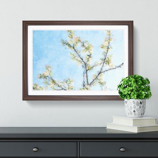 A White Cherry Blossom Tree - Picture Frame Painting Print East Urban Home Format: Walnut, Size: 45cm H x 63cm W x 2cm D on Productcaster.