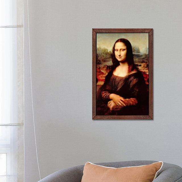 Mona Lisa by Leonardo Da Vinci - Floater Frame Painting on Canvas Lark Manor Size: 152cm H x 102cm W x 4cm D, Frame Option: Brown on Productcaster.