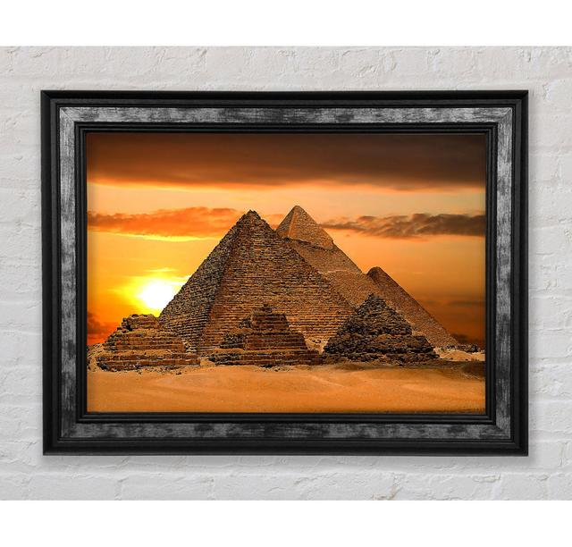 Egyptian Pyramids Cairo Egypt Africa - Single Picture Frame Art Prints Ebern Designs Size: 42cm H x 59.7cm W on Productcaster.