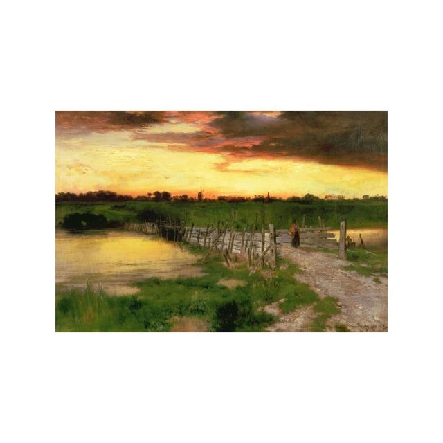 The Old Bridge over Hook Pond, 1907' Painting East Urban Home Size: 20.32cm H x 30.48cm W x 1.91cm D, Format: Wrapped Canvas on Productcaster.