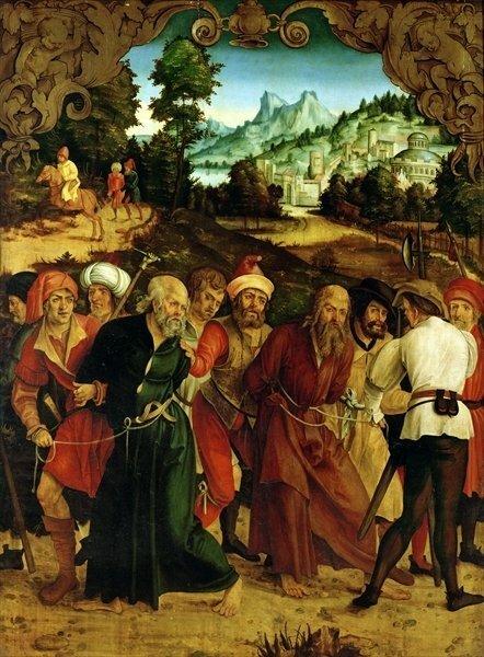 The Arrest of St. Peter and St. Paul, from a Polyptych Depicting Scenes from The Lives of SS. Peter and Paul by Hans Suess Kulmbach Art Print East Urb on Productcaster.