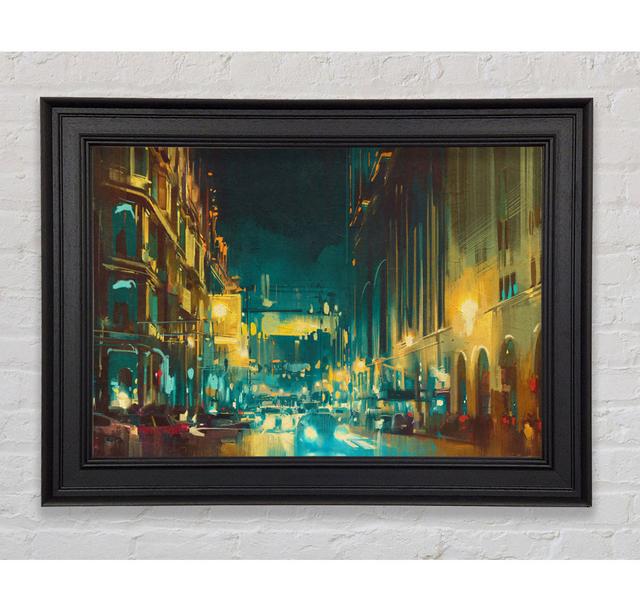 Busy Night Traffic Watercolour - Single Picture Frame Art Prints Rosalind Wheeler Size: 21Cm H x 42cm W x 8cm D on Productcaster.