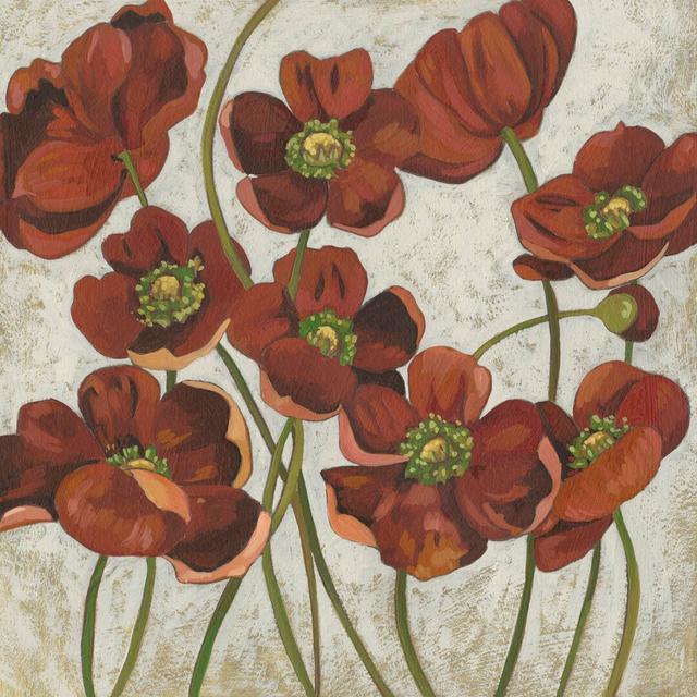 Sangria Poppies II by Chariklia Zarris - Wrapped Canvas Painting Rosalind Wheeler Size: 91cm H x 91cm W on Productcaster.