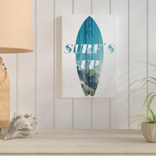 Surfs up - Wrapped Canvas Graphic Art Print East Urban Home Size: 38cm H x 25cm W x 4cm D on Productcaster.