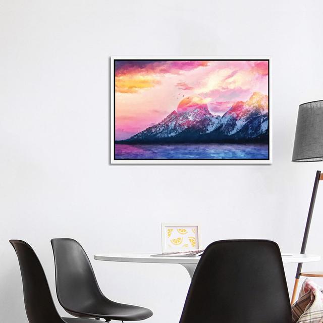 Digital Art VII - Dreamy Wyoming Mountains by ARTenyo - Gallery-Wrapped Canvas Giclée on Canvas Alpen Home Format: White Framed, Size: 66.04cm H x 101 on Productcaster.