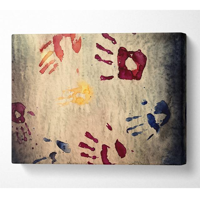 Handprints - Wrapped Canvas Art Prints ClassicLiving Size: 66cm H x 106.6cm W x 10cm D on Productcaster.