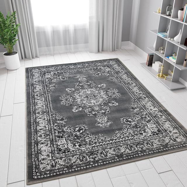 Gracia Oriental Machine Woven Grey Area Rug Langley Street Rug Size: Rectangle 160 x 230cm on Productcaster.