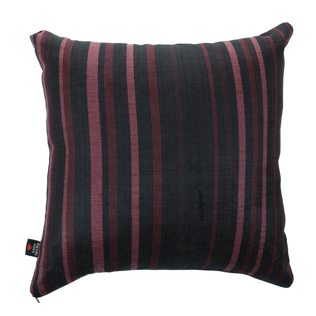 Cushion with Striped Pattern by Ebern Designs, Size: 28 x 28cm, Colour: Burgundy on Productcaster.