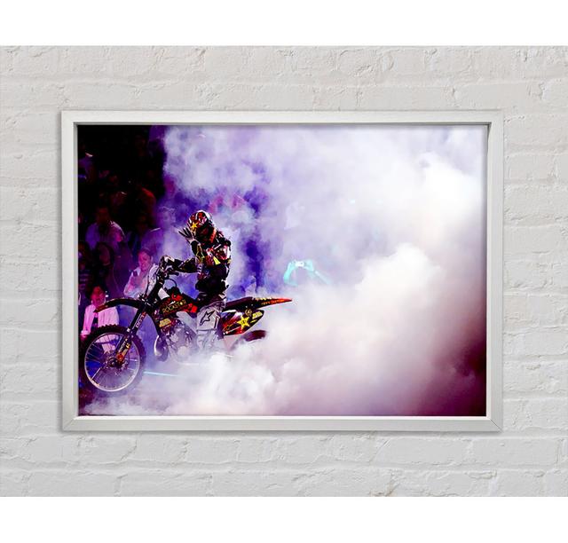 Motorcross Stunt Driver - Single Picture Frame Art Prints on Canvas Bright Star Size: 100cm H x 141.4cm W x 3.3cm D on Productcaster.