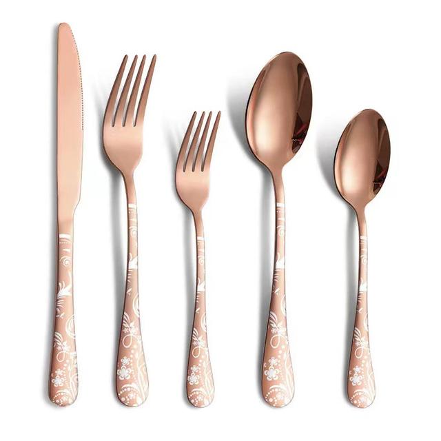 Canora Grey Adaiah 20 Piece Stainless Steel Cutlery Set , Service for 4 Canora Grey Colour: Rose Gold on Productcaster.