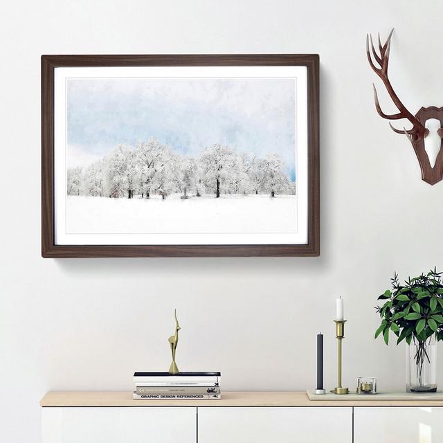 Snow Covered Trees - Picture Frame Painting Print East Urban Home Frame Option: Walnut Framed, Size: 24cm H x 33cm W x 2cm D on Productcaster.