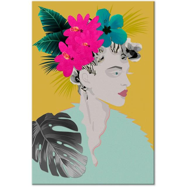 Flowers In The Hair - Print on Canvas Ebern Designs Size: 90cm H x 60cm W on Productcaster.