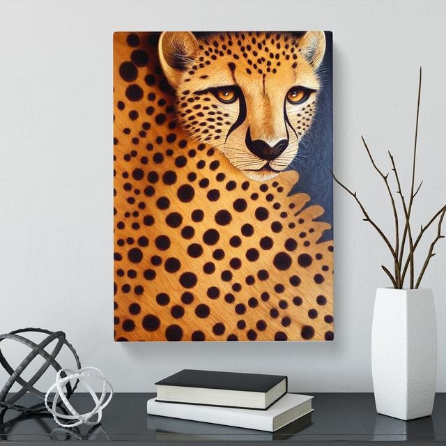 Cheetah Wood Carving - Wrapped Canvas Print Latitude Vive Size: 50cm H x 35cm W x 3cm D on Productcaster.