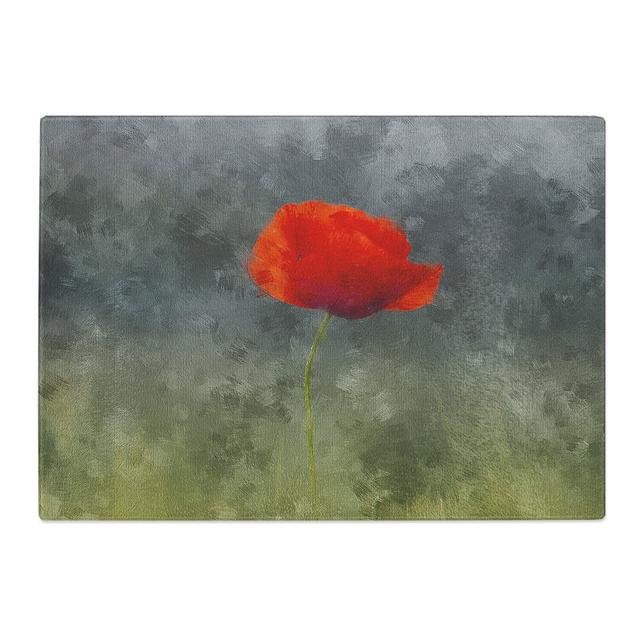 The Lone Poppy Flower Painting Chopping Board East Urban Home Size: 20cm W x 28.5cm L on Productcaster.