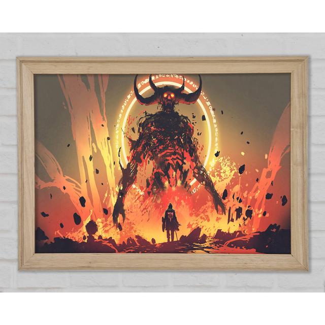 Demons Rise Above Warrior Framed Print Happy Larry Size: 29.7cm H x 42cm W x 1.5cm D on Productcaster.