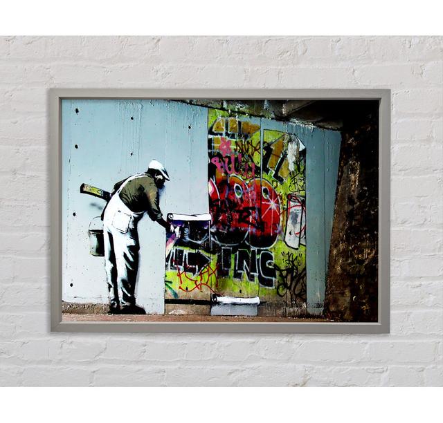 Grafitti Wallpaper - Single Picture Frame Art Prints on Canvas Bright Star Size: 59.7cm H x 84.1cm W x 3.3cm D on Productcaster.